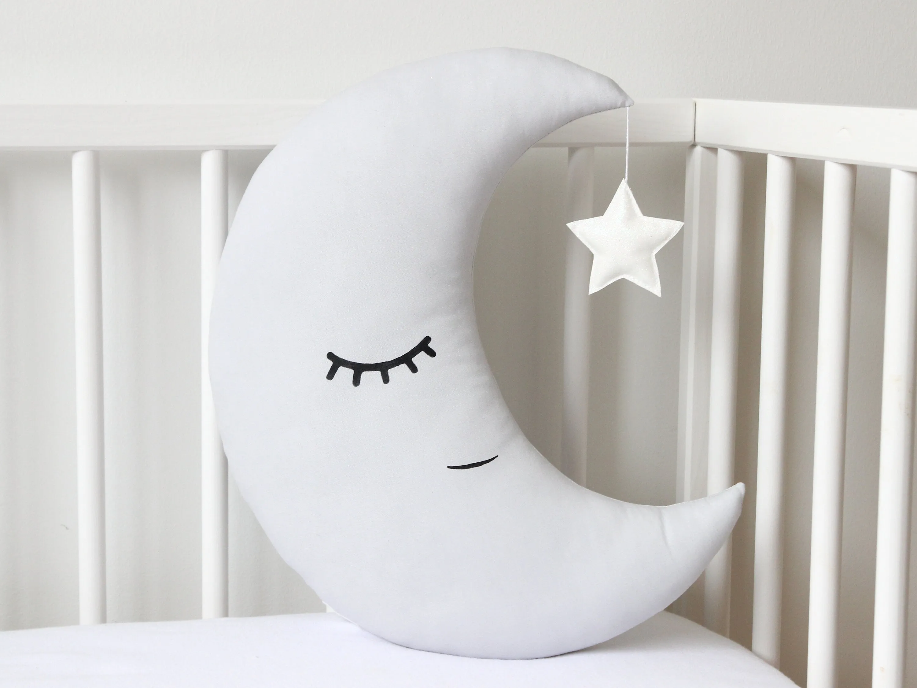 Crescent Moon Pillow (8 colors) with Star