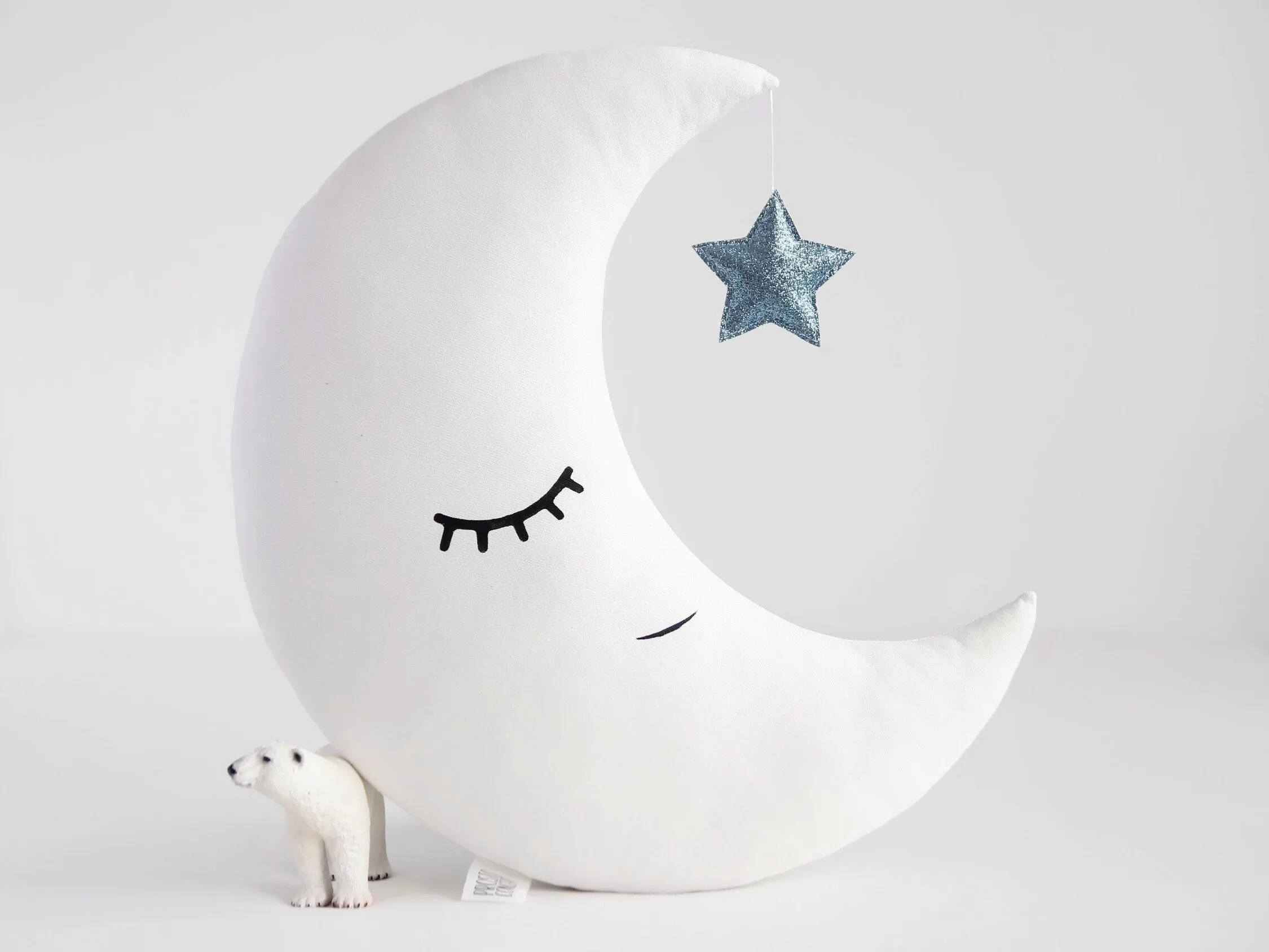 Crescent Moon Pillow (8 colors) with Star