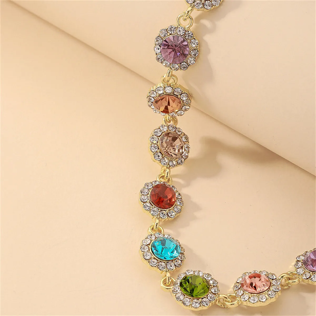 Crystal & Cubic Zirconia Round Station Necklace