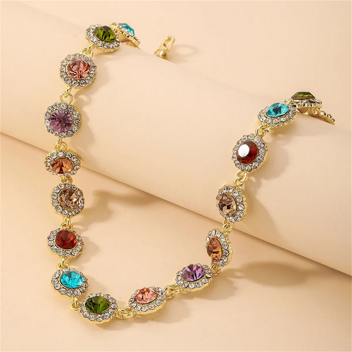 Crystal & Cubic Zirconia Round Station Necklace