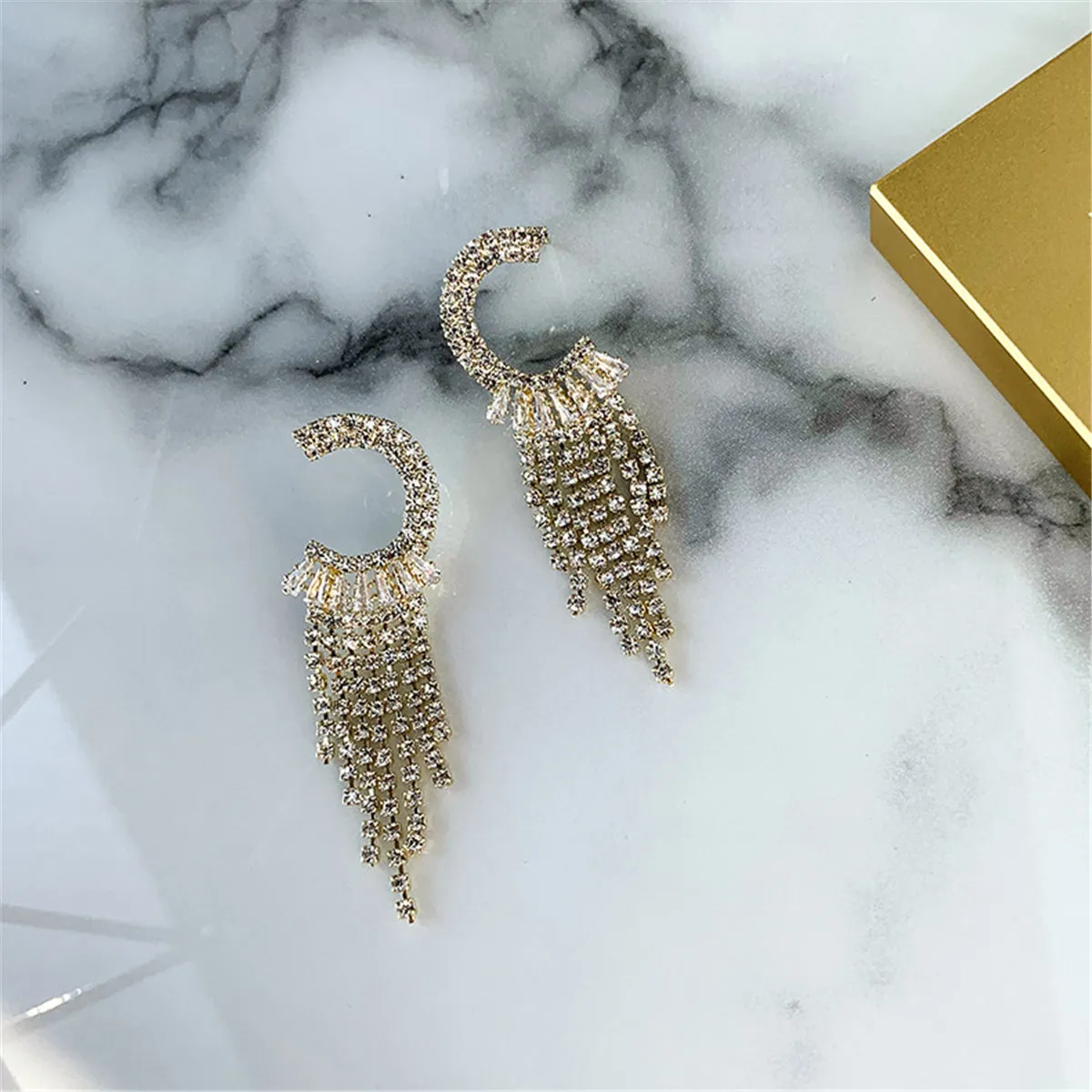 Crystal & Cubic Zirconia Tassel Drop Earrings