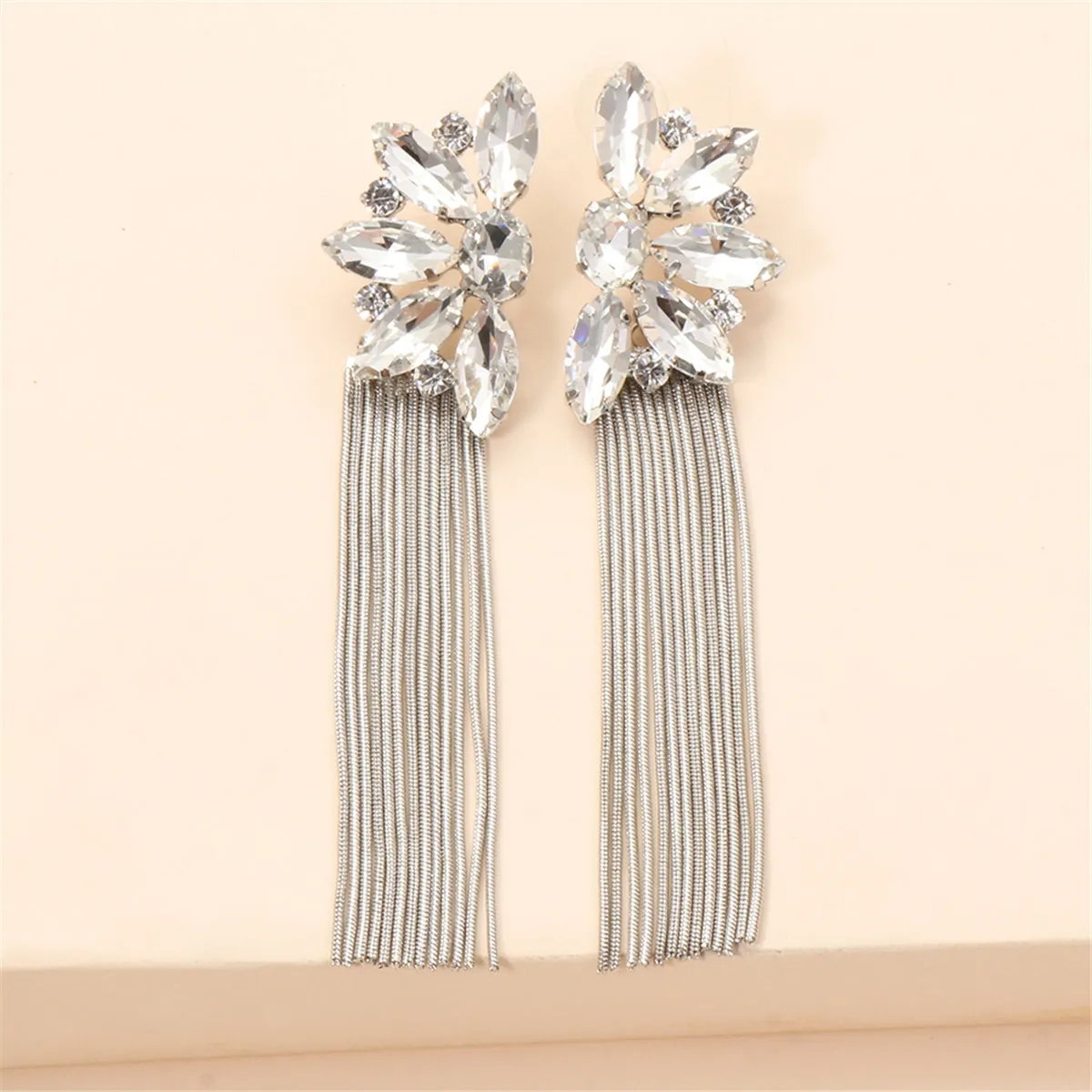 Crystal & Silver-Plated Botany Tassel Drop Earrings