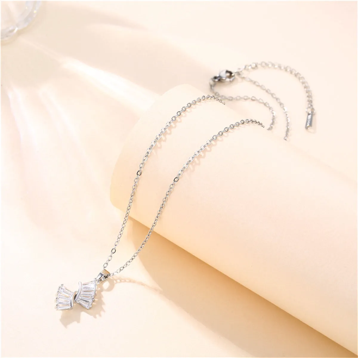 Crystal & Silver-Plated Geometric Pendant Necklace