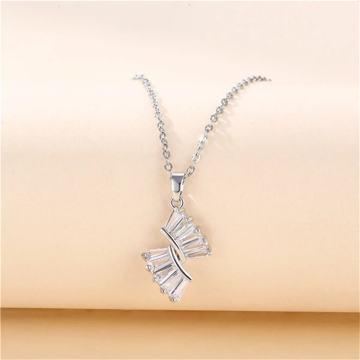 Crystal & Silver-Plated Geometric Pendant Necklace