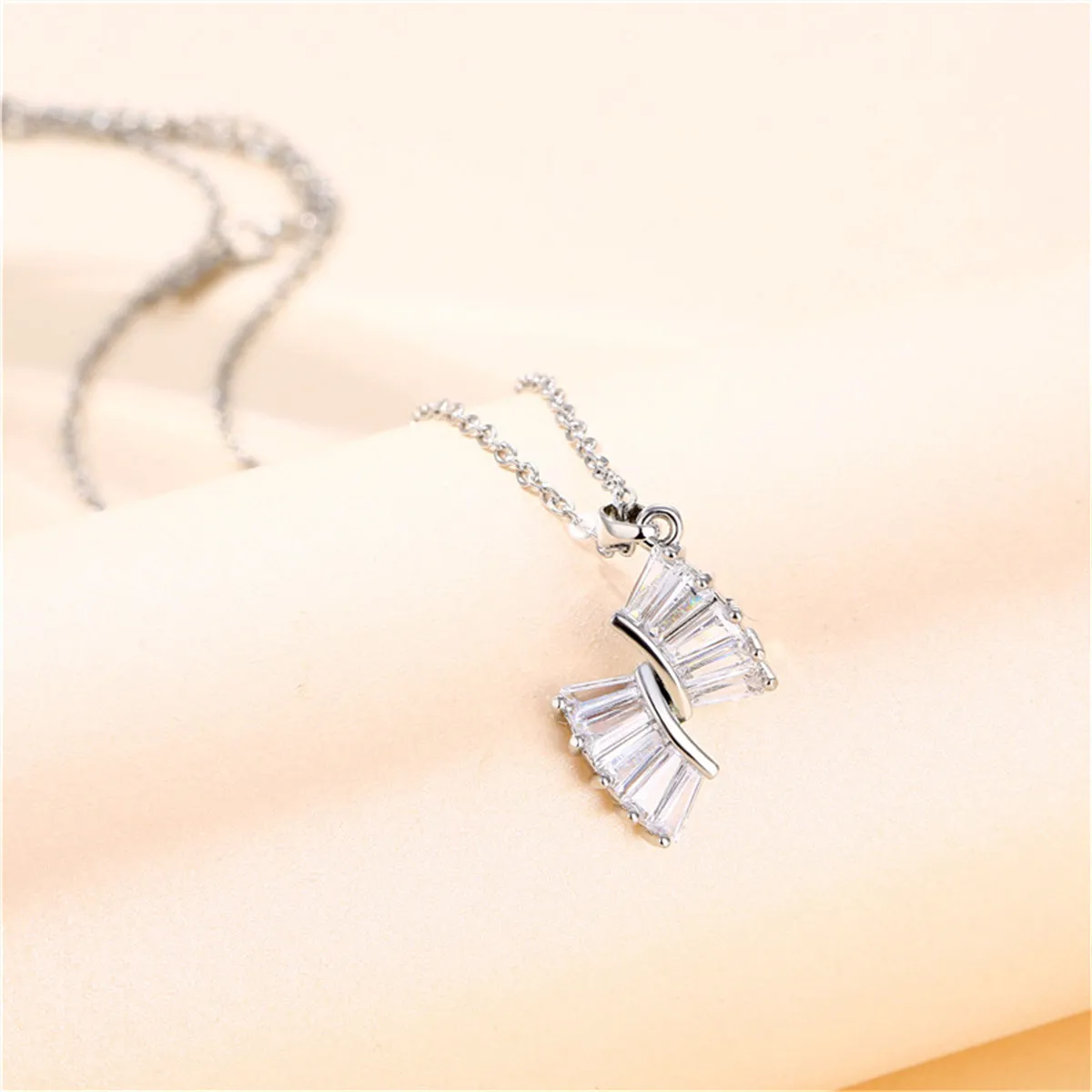 Crystal & Silver-Plated Geometric Pendant Necklace