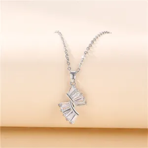 Crystal & Silver-Plated Geometric Pendant Necklace