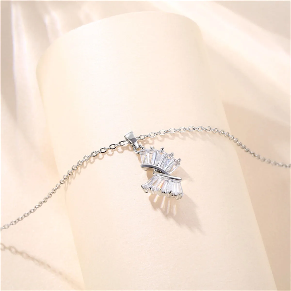 Crystal & Silver-Plated Geometric Pendant Necklace