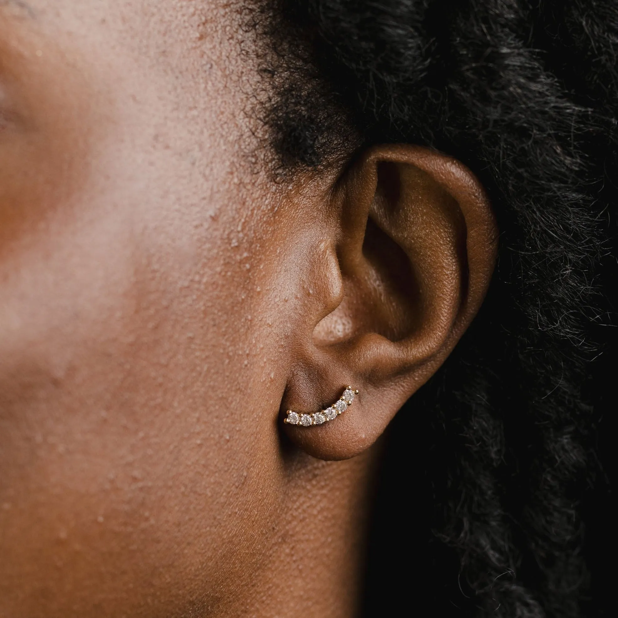 Crystal Arc Stud Earrings