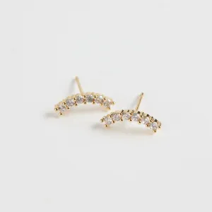 Crystal Arc Stud Earrings