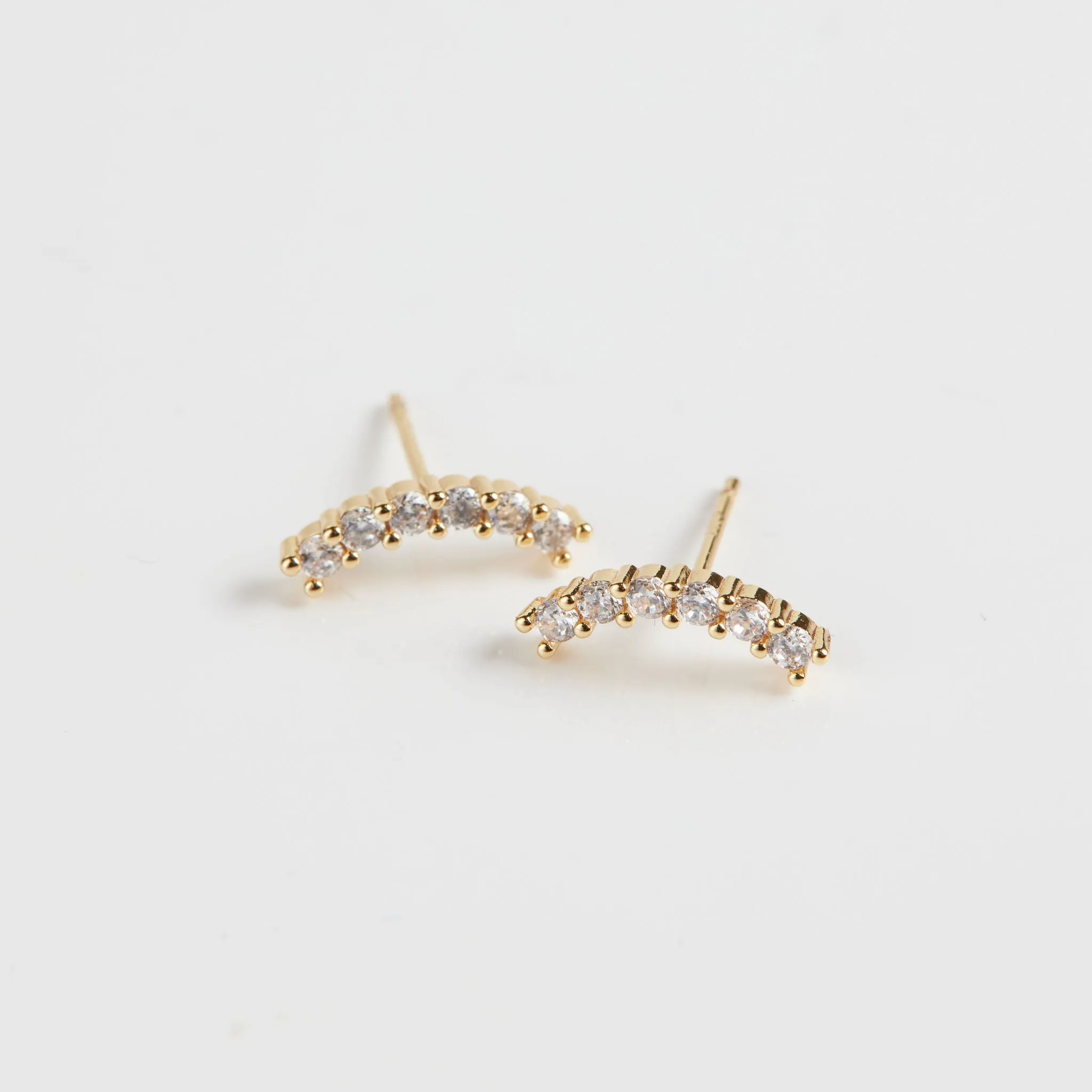 Crystal Arc Stud Earrings