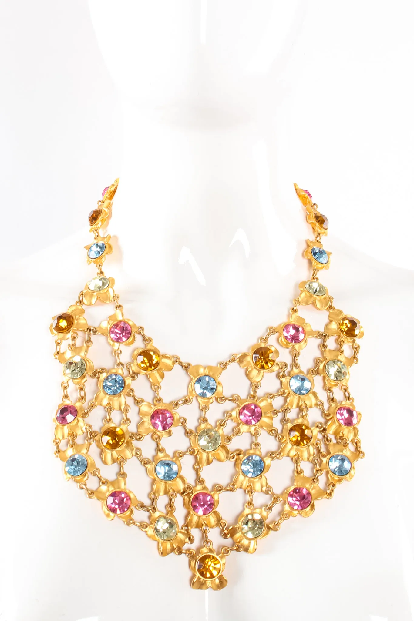 Crystal Blossom Bib Necklace