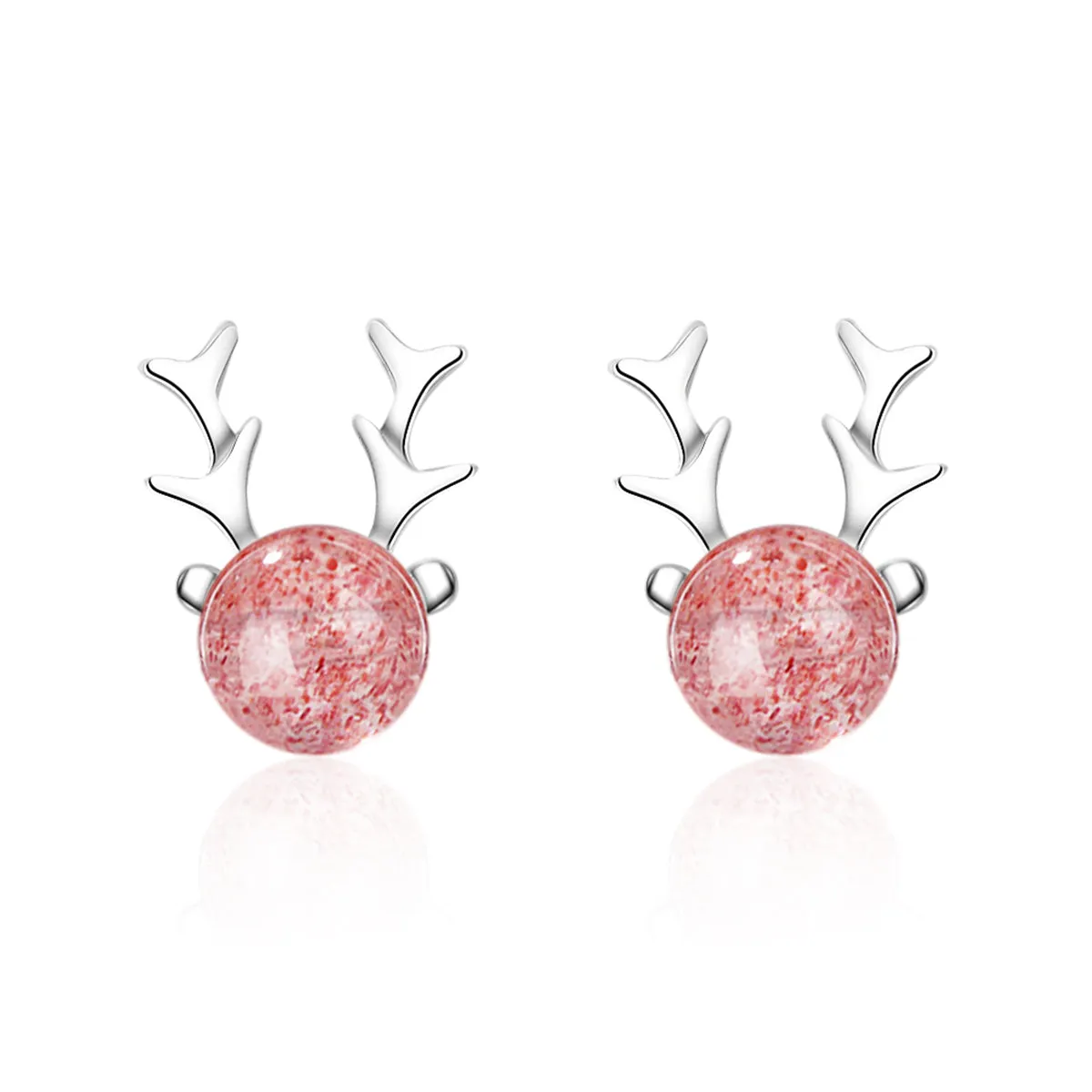 Crystal Deer Antlers Stud Earring