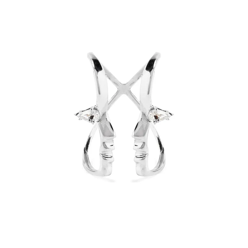Crystal Silhouette Ring in Silver