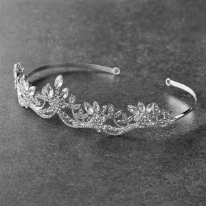 Crystal Silver Wavy Motif Tiara