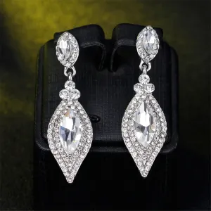 Cubic Zirconia & Crystal Marquise-Cut Drop Earrings