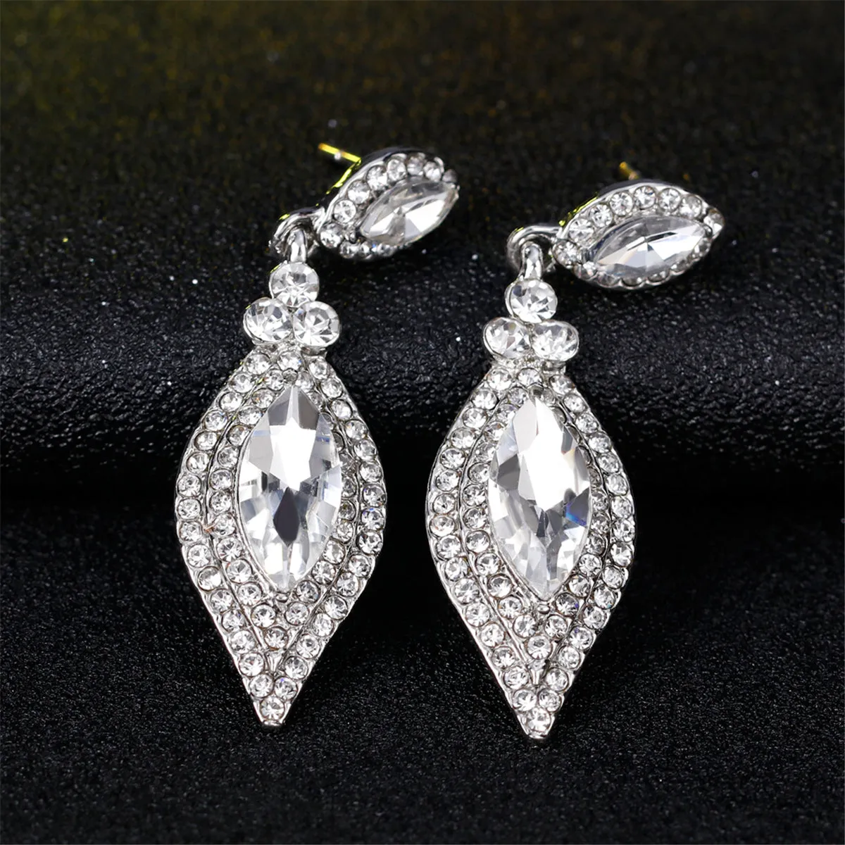Cubic Zirconia & Crystal Marquise-Cut Drop Earrings