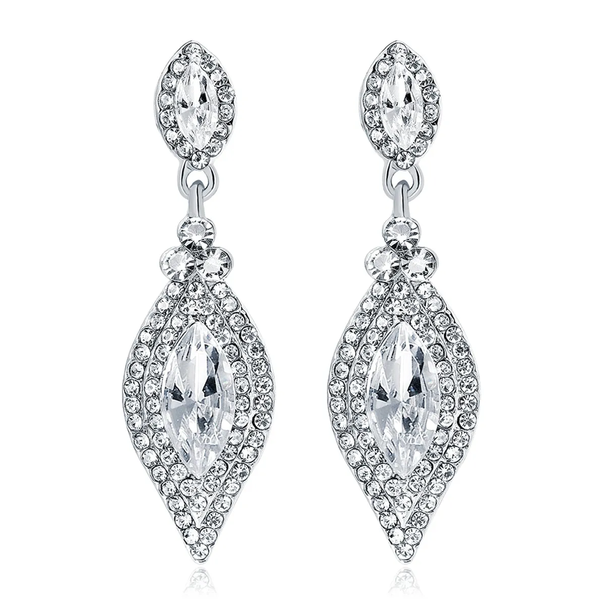 Cubic Zirconia & Crystal Marquise-Cut Drop Earrings