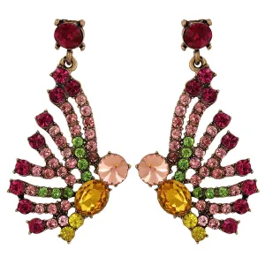 Cubic Zirconia & Orange Crystal 18K Gold-Plated Butterfly Drop Earrings