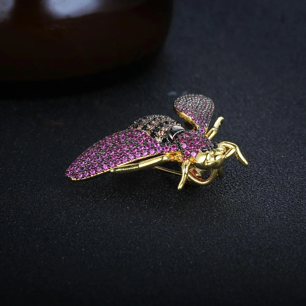 Cubic Zirconia Bee Insect Necklace & Pendants For Women Pins Fashion  Cute Jewelry