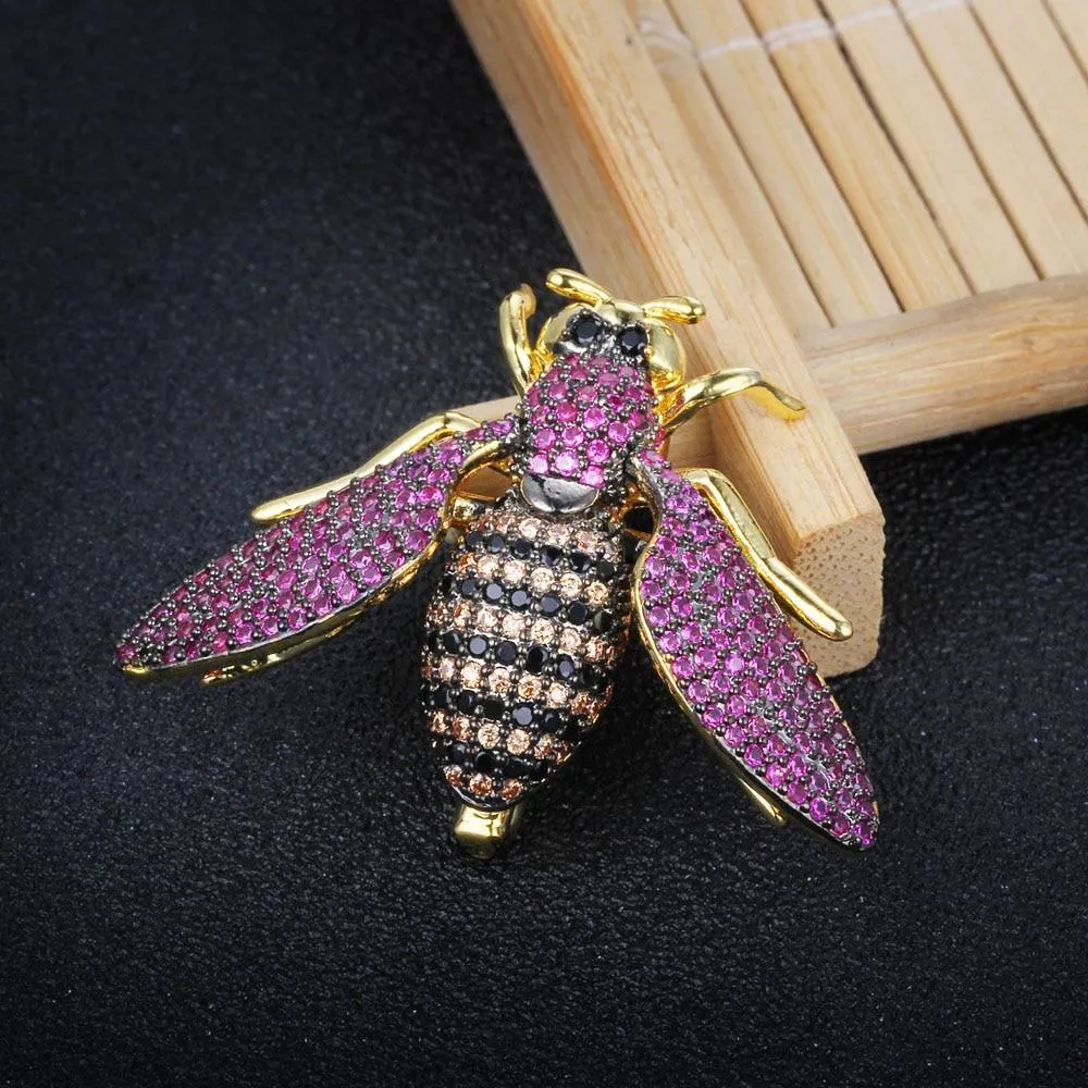 Cubic Zirconia Bee Insect Necklace & Pendants For Women Pins Fashion  Cute Jewelry