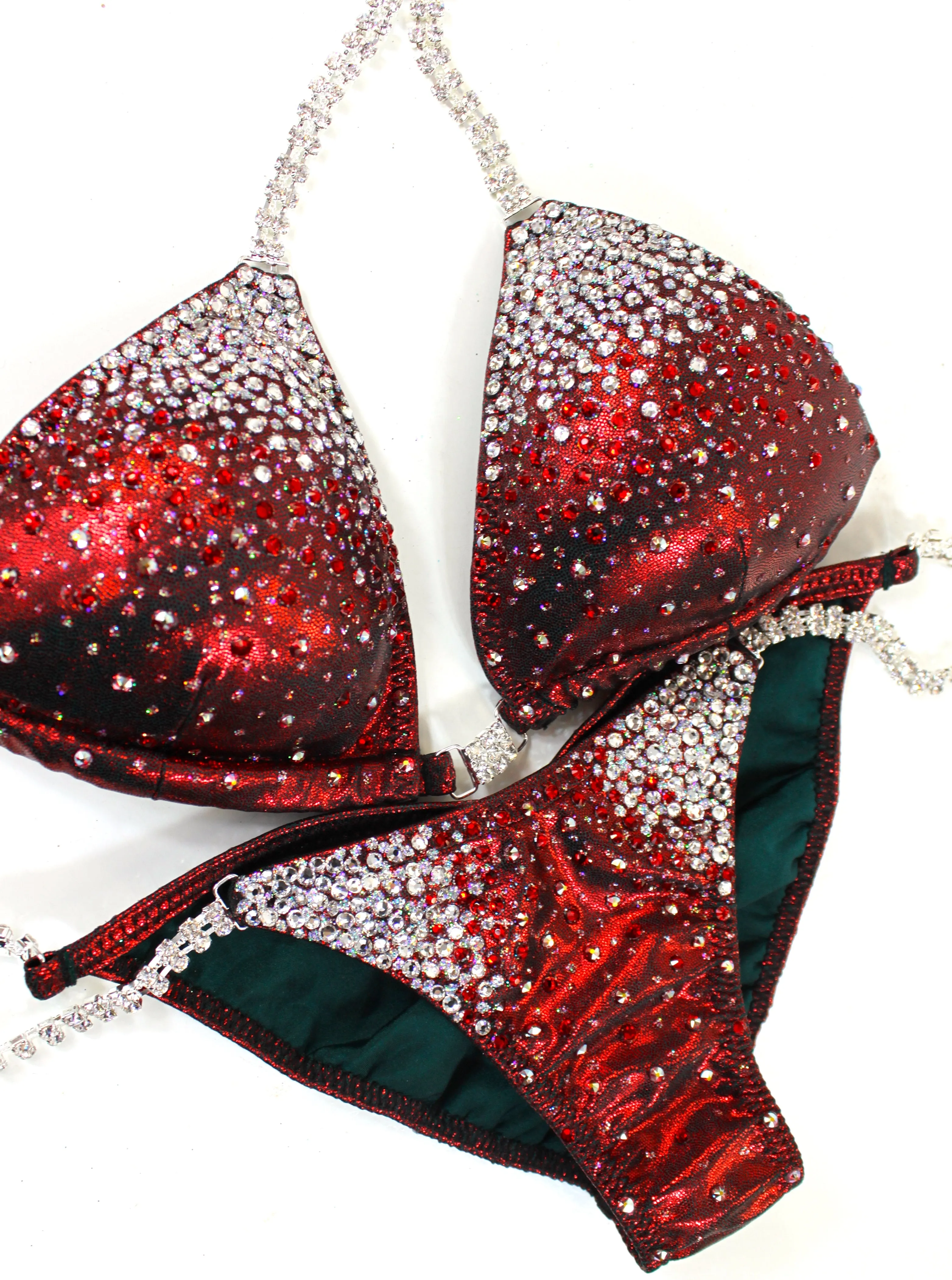Deep Red Chameleon Bikini Suit