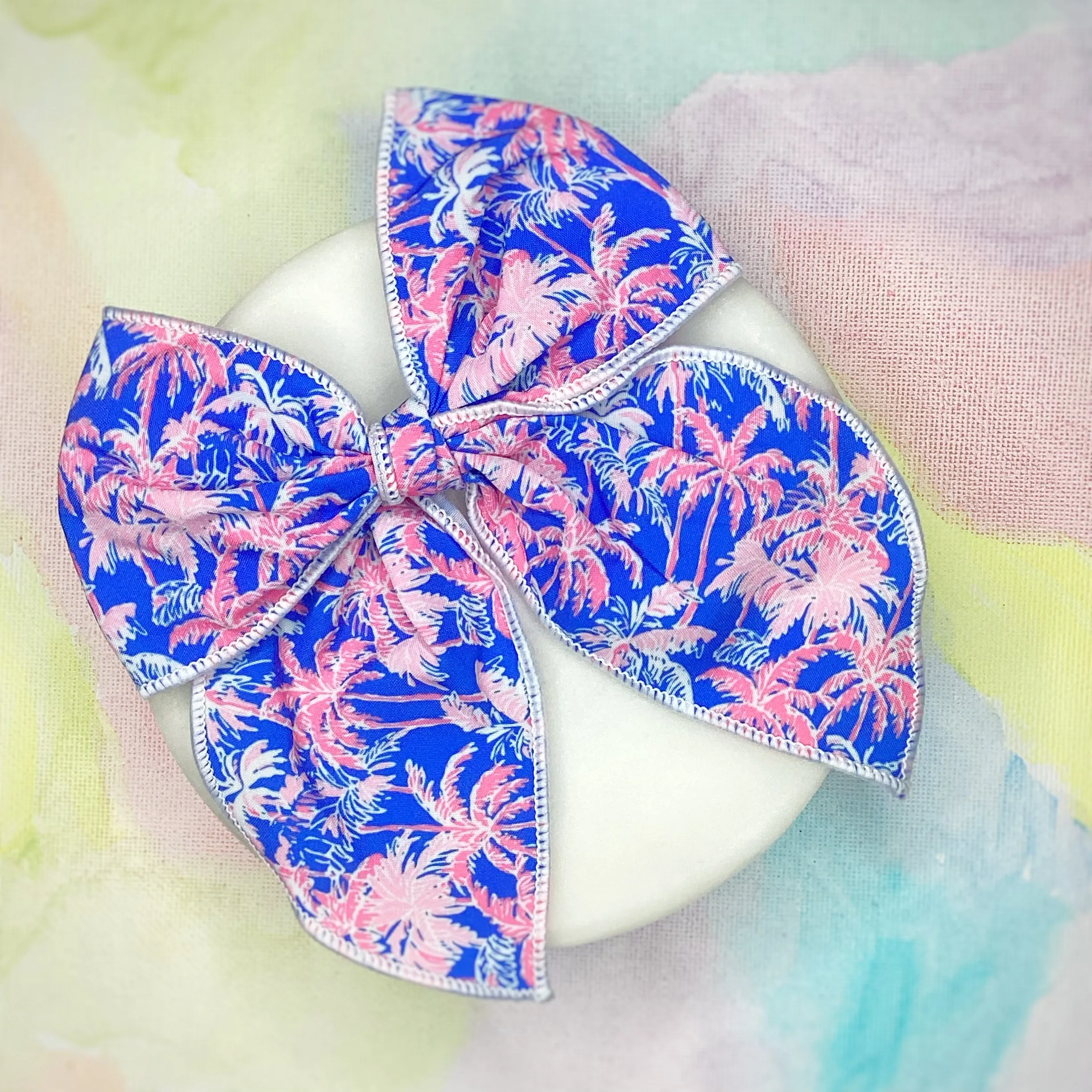 Designer Palm Trees Bow Strip, Headband, Baby Headwrap and Scrunchie Collection