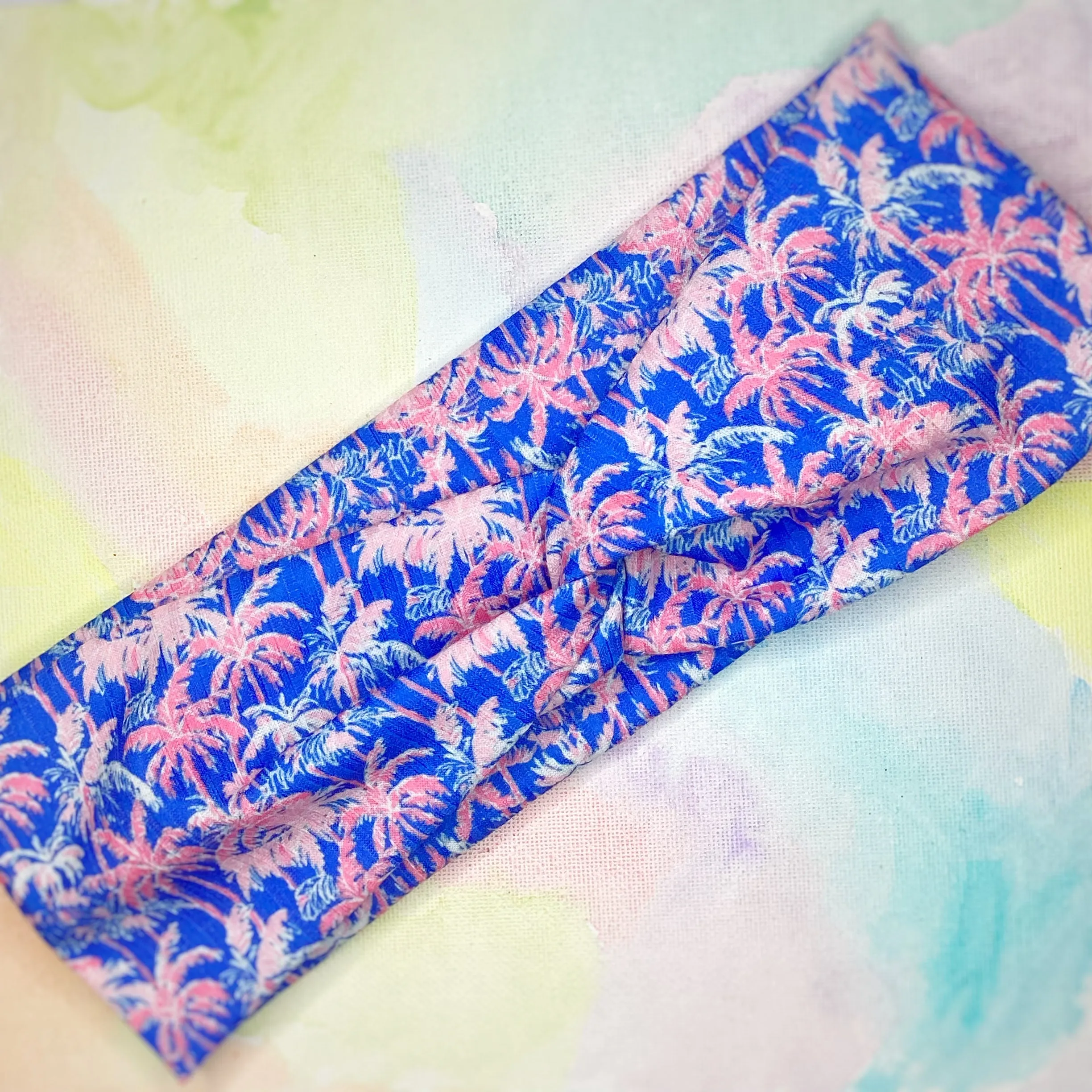 Designer Palm Trees Bow Strip, Headband, Baby Headwrap and Scrunchie Collection