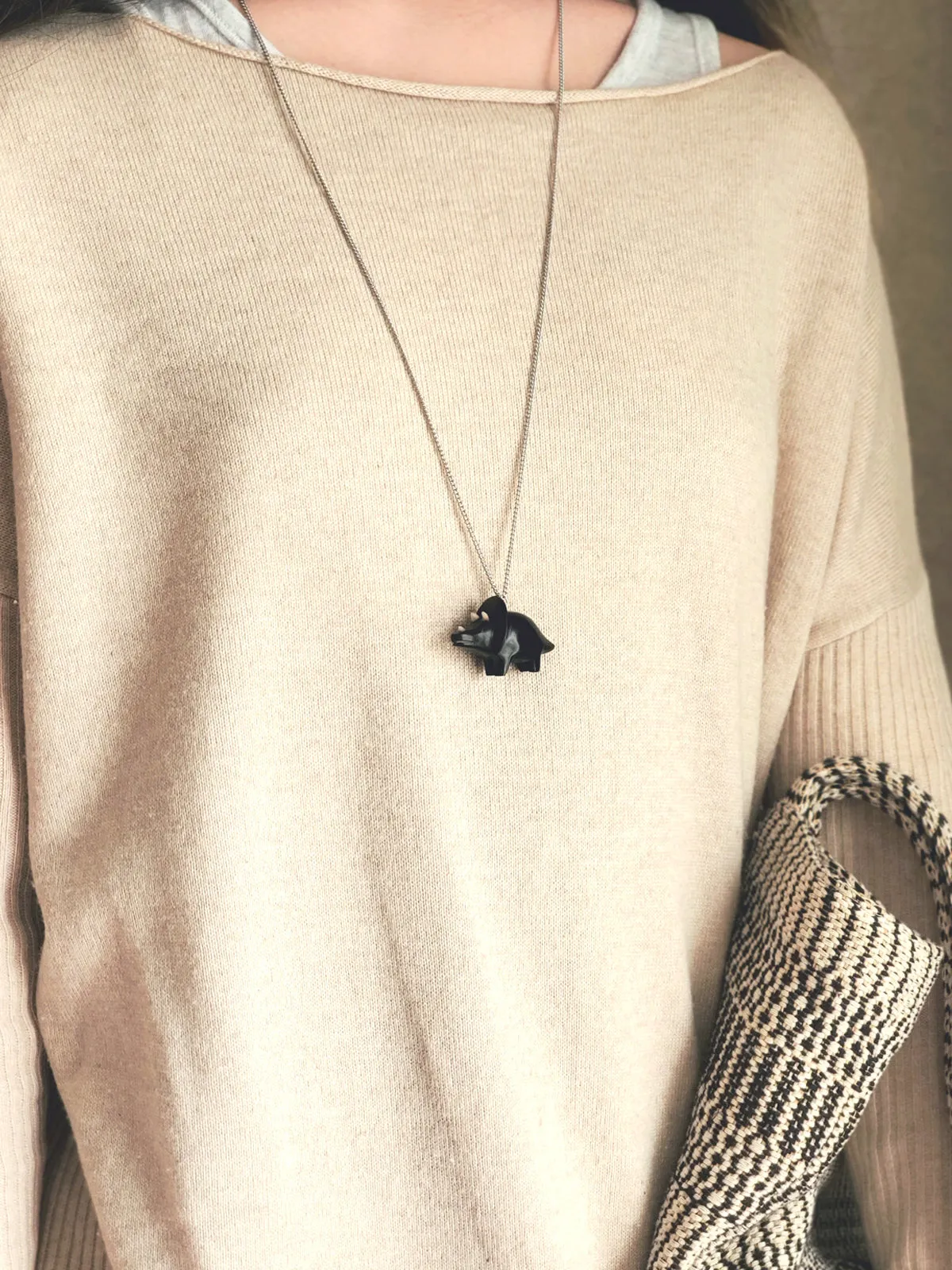 Dino Tagua Necklace - Tricera