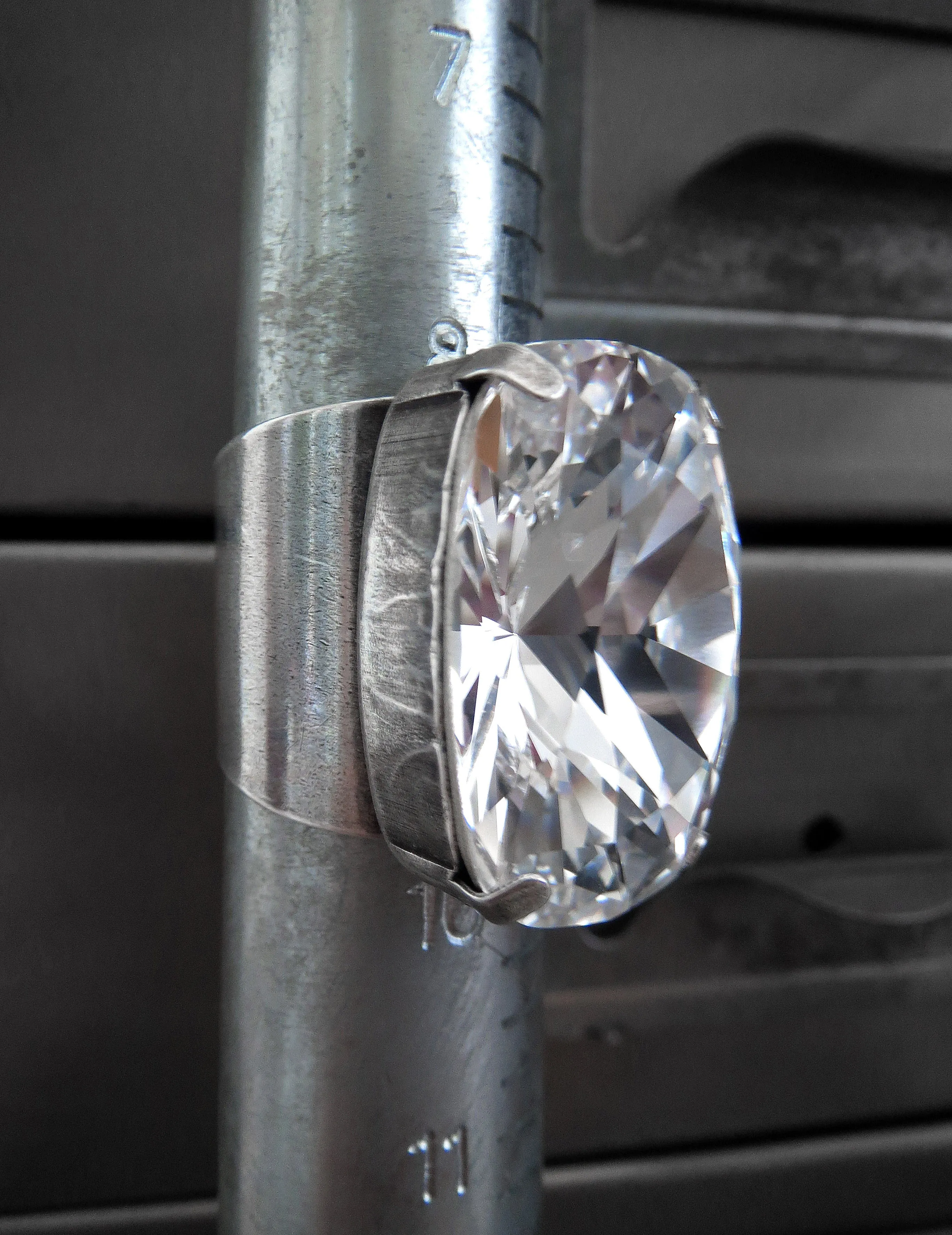 DIVINITY - Extra Large Clear Crystal Cocktail Ring