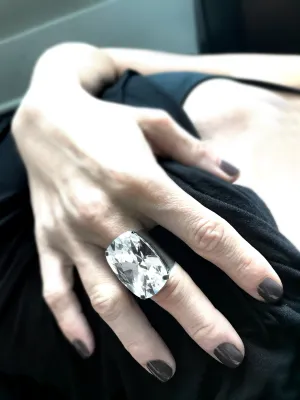 DIVINITY - Extra Large Clear Crystal Cocktail Ring
