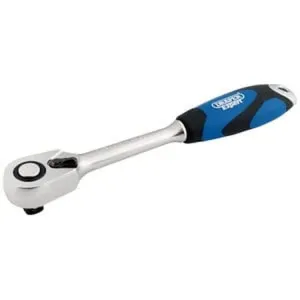 Draper 26504 Soft Grip Reversible Ratchet, 1/2" Sq. Dr., 72 Tooth Dr-26504