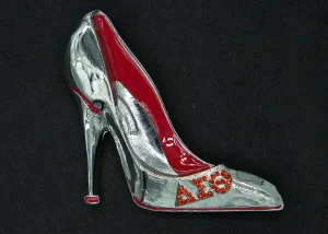 DST Silver Red Bling Shoe, Greek Letters