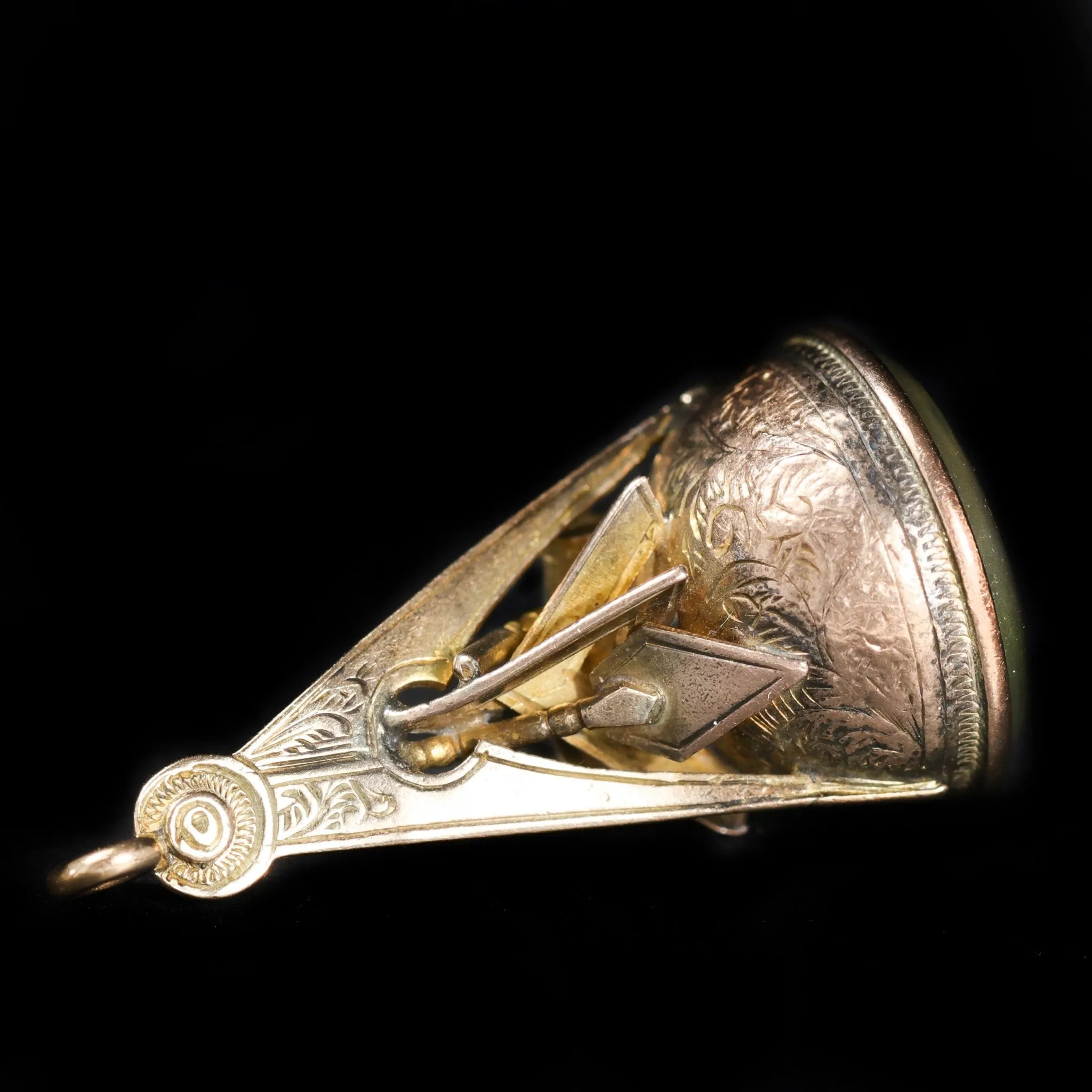Edwardian Masonic Quartz Intaglio Watch Fob Pendant