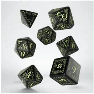Elvish Black & Glow-in-the- Dark Dice Set (7)