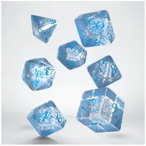 Elvish Translucent & Blue Dice Set (7)