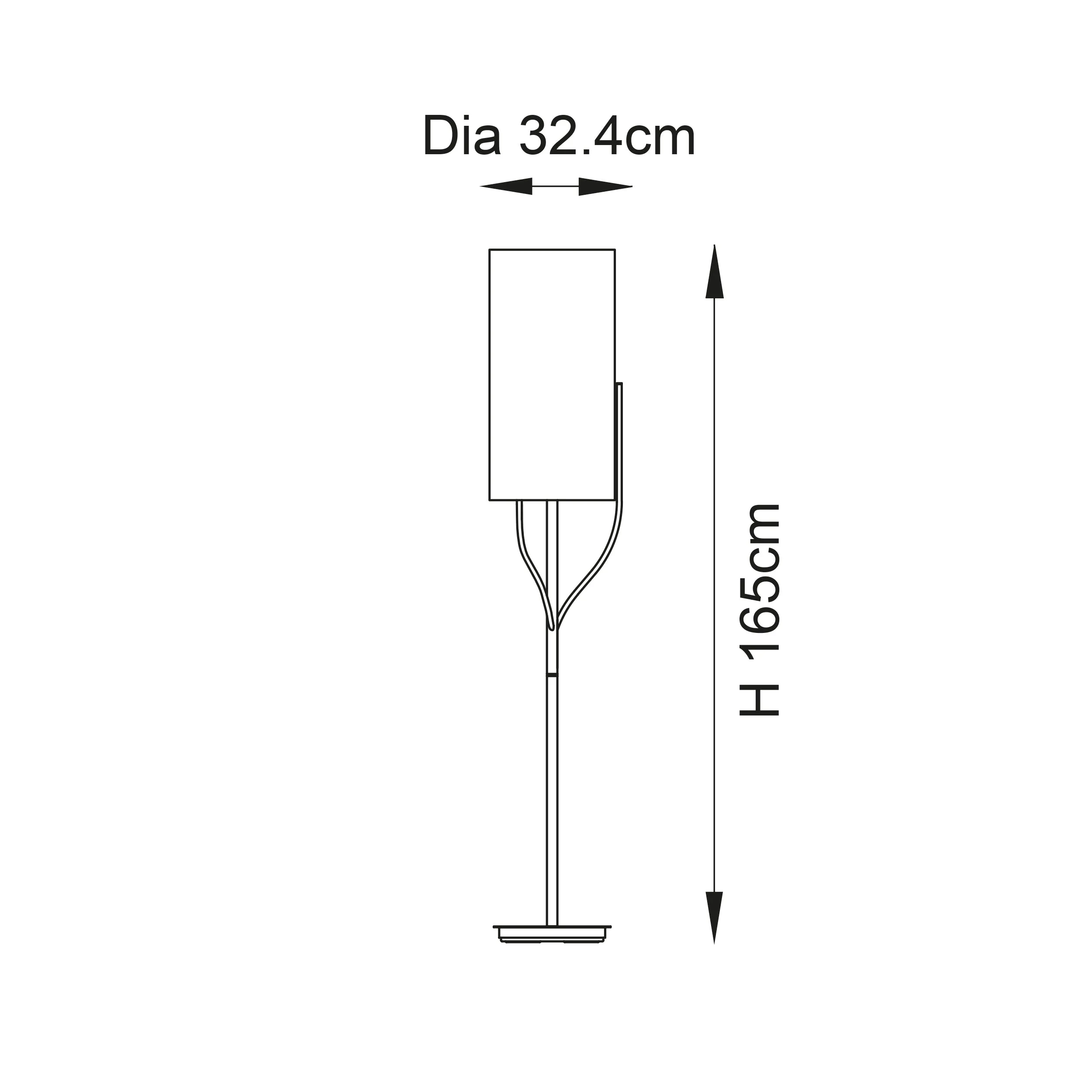 Endon 95466 Fraser 1lt Floor Satin brass plate & natural linen mix fabric 10W LED E27 (Required)