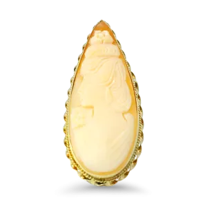 Estate 14k Yellow Gold Pear-Shaped Cameo Ring