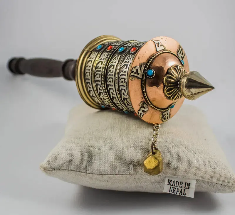 Exclusively Handmade Medium Tibetan Mantra Prayer Wheel