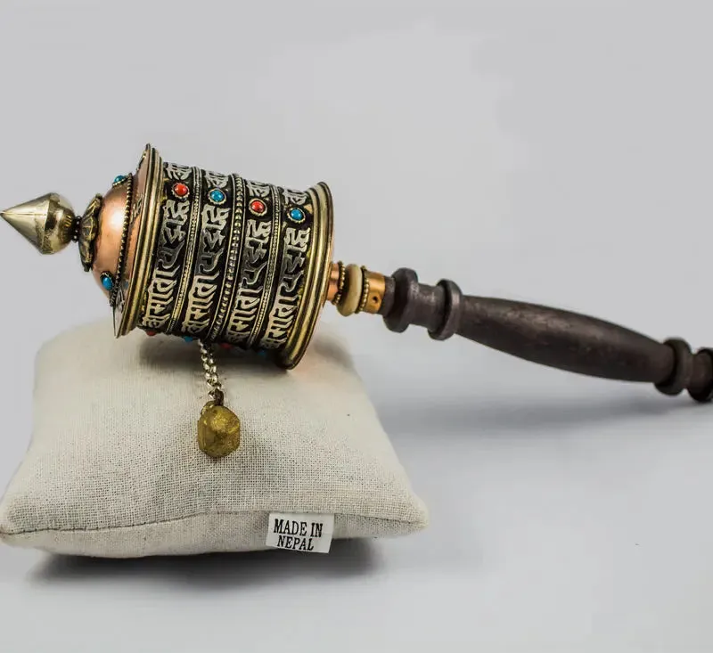 Exclusively Handmade Medium Tibetan Mantra Prayer Wheel