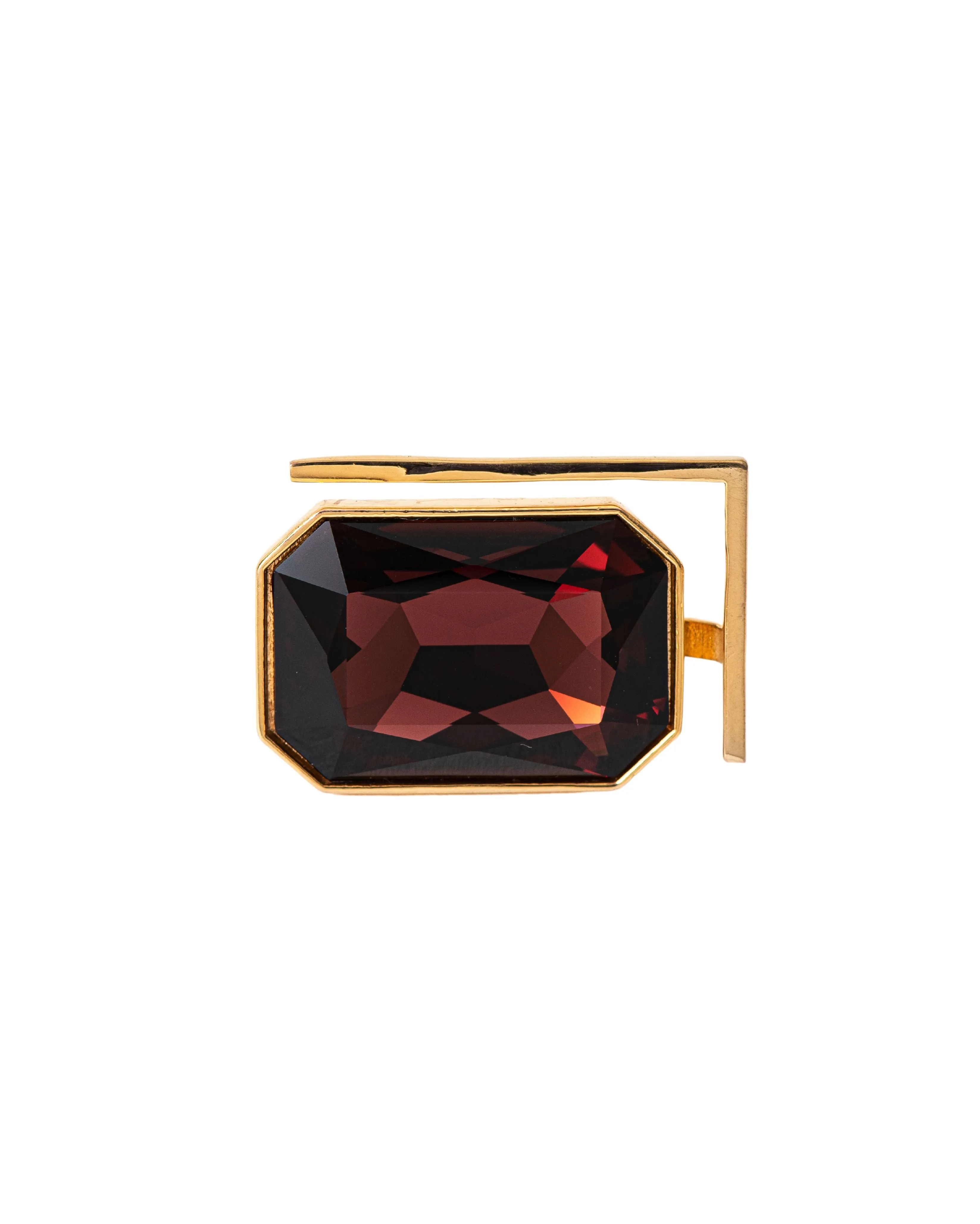Fashion Jewelry-18k Gold Plated-Cocktail Ring-Radiance Crystal-Burgundy-VOYCE1002-M-Fashion Edit Voyce