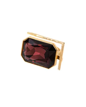 Fashion Jewelry-18k Gold Plated-Cocktail Ring-Radiance Crystal-Burgundy-VOYCE1002-M-Fashion Edit Voyce