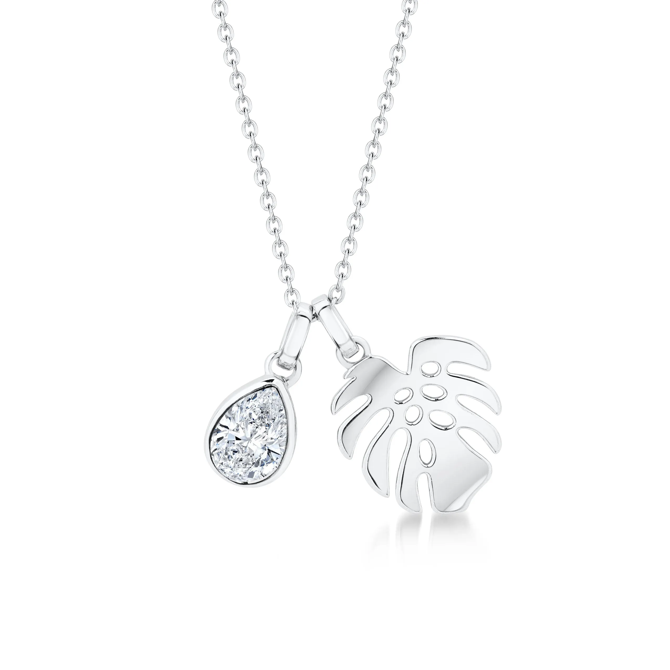Florence pendant & earring set rhodium