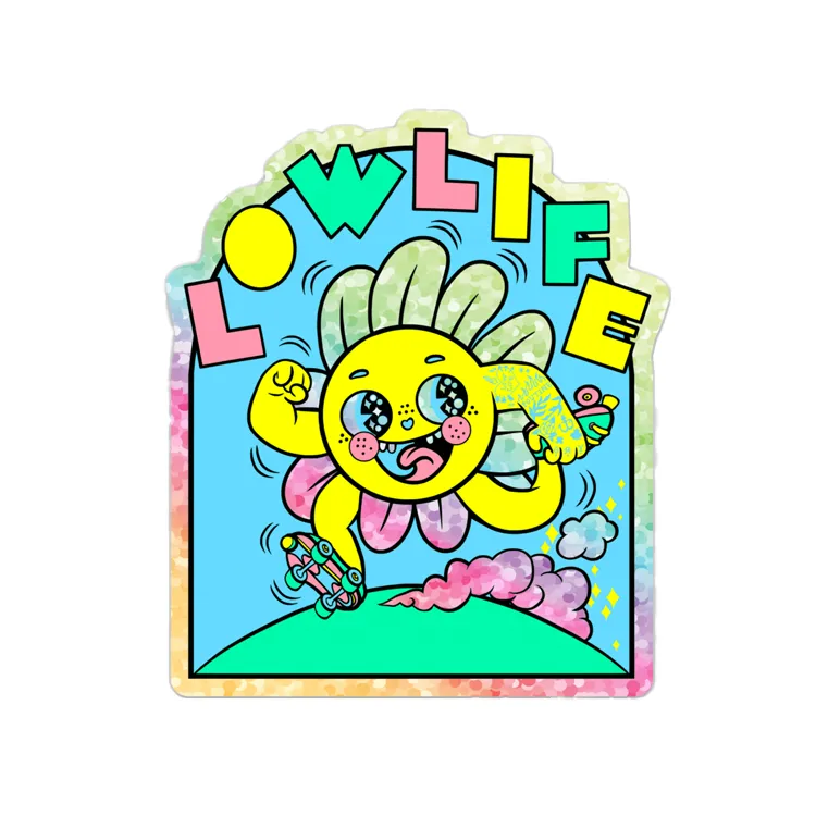 Flower 3" glitter sticker