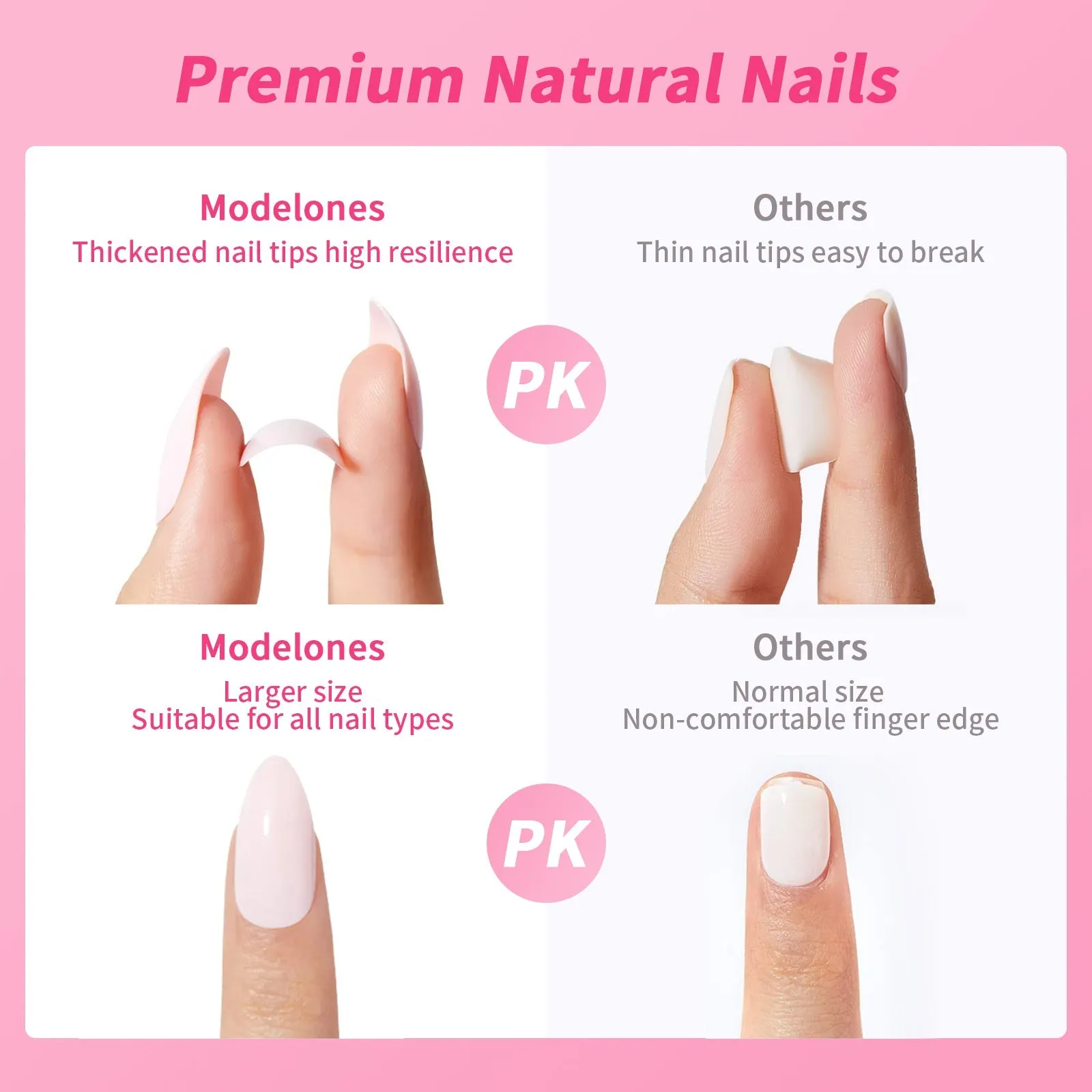 Fofosbeauty 24pcs Press on Nails, Fake Nails, Full Cover Acrylic Nails for Girls Women Kids, Almond Check French Butterfly Silver Pink Edge