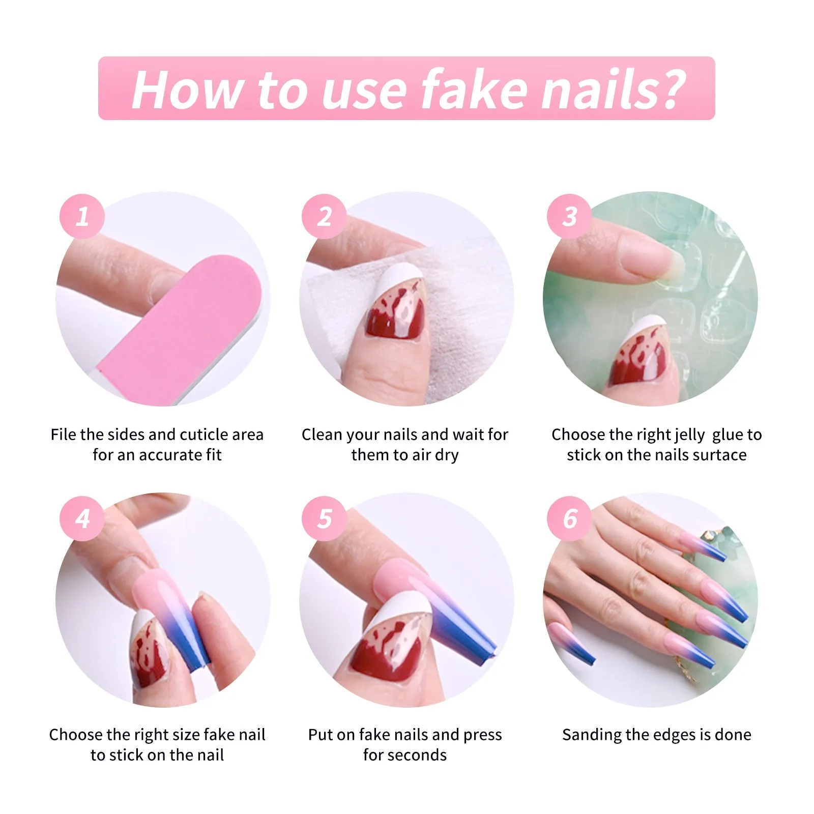 Fofosbeauty 24pcs Press on Nails, Fake Nails, Full Cover Acrylic Nails for Girls Women Kids, Almond Check French Butterfly Silver Pink Edge