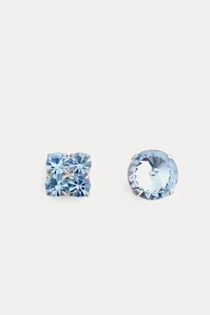 Forte Forte Stud and Crystal Earrings in Sky Dust Blue