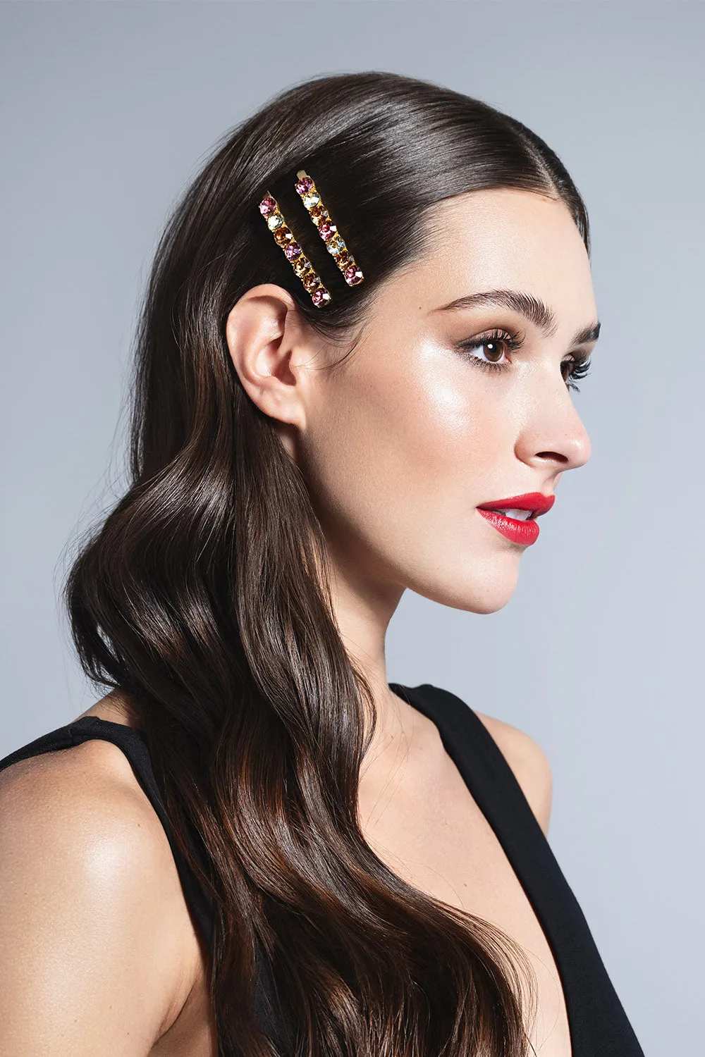 Glow On & Sparkle Rhinestone Bobby Pins Set