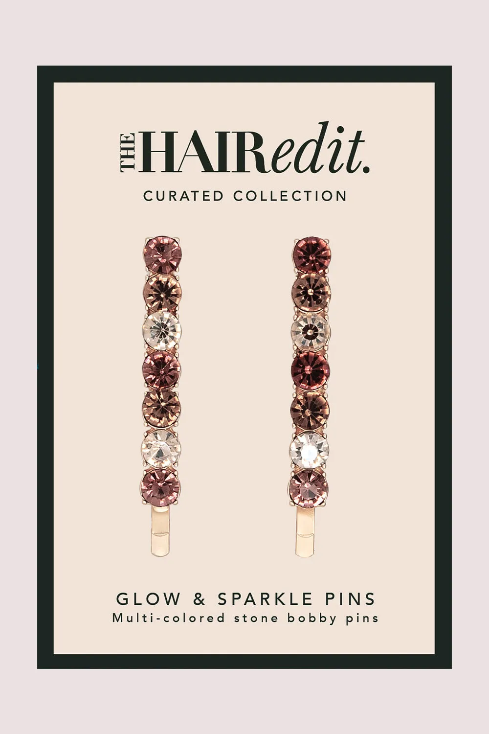 Glow On & Sparkle Rhinestone Bobby Pins Set