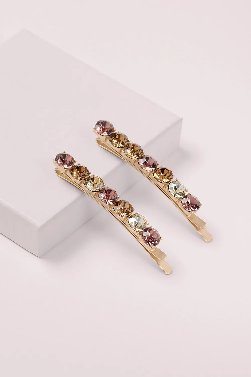 Glow On & Sparkle Rhinestone Bobby Pins Set