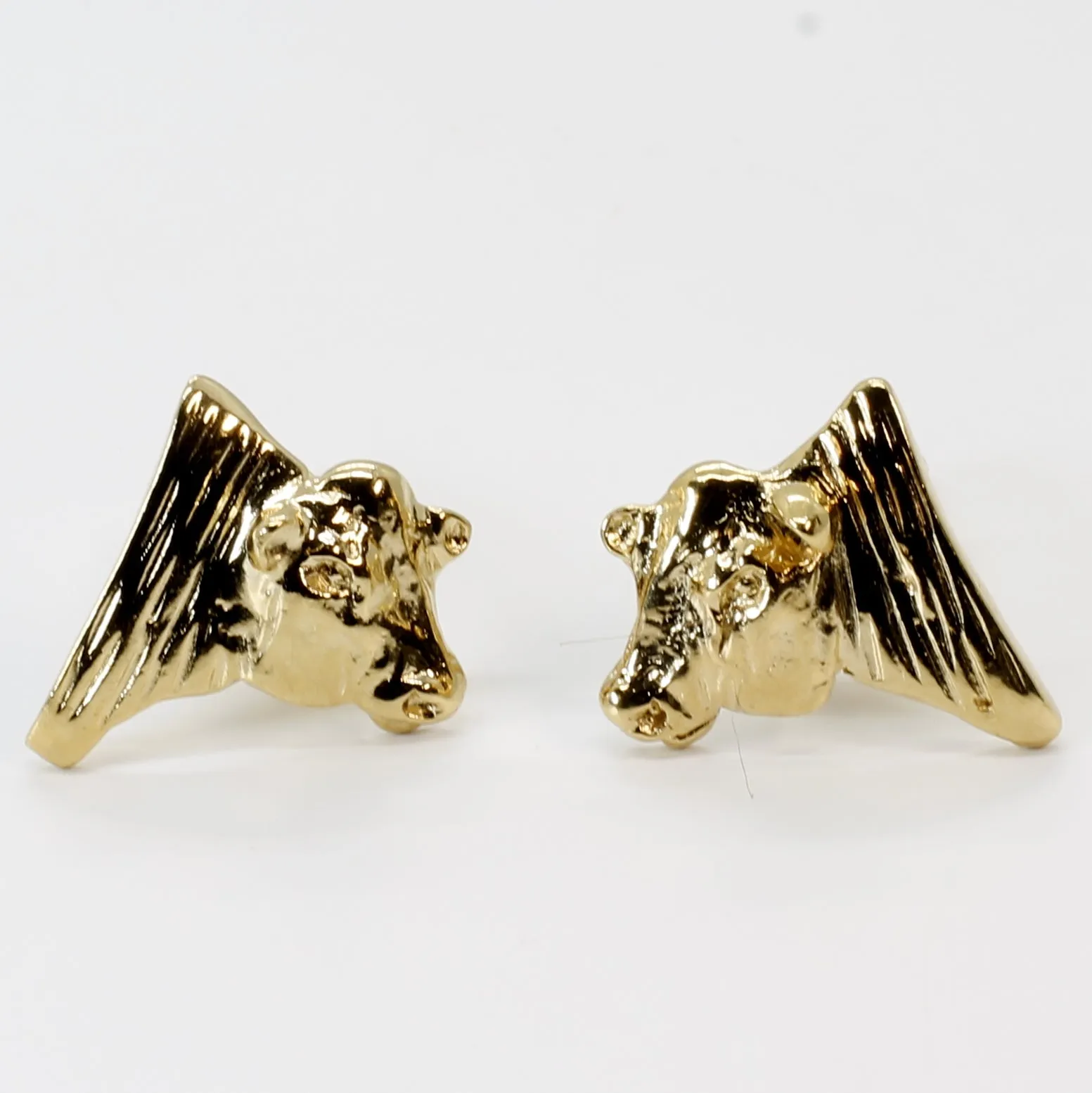 Gold Bull Cuff Links for him with 14kt Gold Vermeil Heads of Angus Bulls